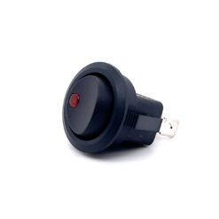 Rocker Switch + LED (12V DC / 20A) (SPST) (Round)