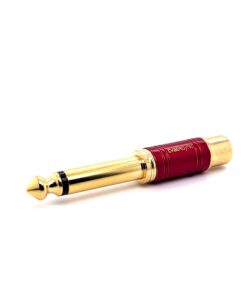 6.35mm Mono Male to RCA Female Adaptor (Pro-Gold Red)
