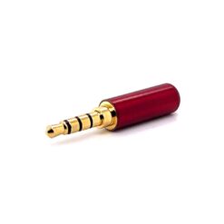 3.5mm Stereo Male 4-way Connector (Red / Gold Plated) (6mmOD)