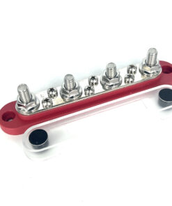 DC Bus Bar + Cover (4 x M8 + 6 x #8 Screw) (48V DC / 150A) (Red)