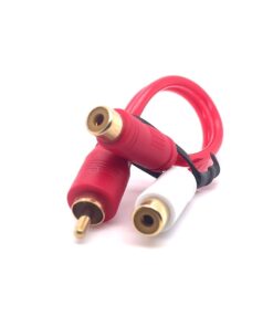 2RCA Female to 1RCA Male Cable (15cm) (Gold)