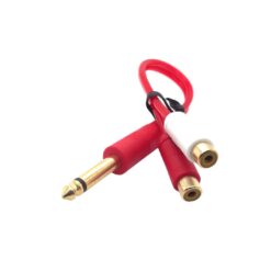 6.35mm Mono Male to 2RCA Female Cable (22cm)