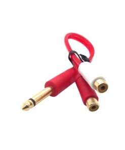 6.35mm Mono Male to 2RCA Female Cable (22cm)