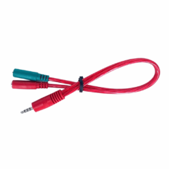 3.5mm TRRS Male to 2 x 3.5mm TRS Headphone / Microphone Female Cable (30cm)