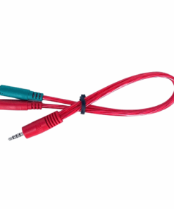 3.5mm TRRS Male to 2 x 3.5mm TRS Headphone / Microphone Female Cable (30cm)