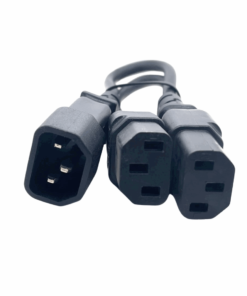 IEC Male to 2 x IEC Female Splitter Cable (20cm) (6A) (250V AC)