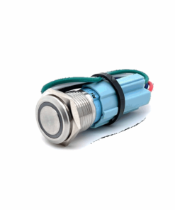 Push Button HQ Switch + Ring LED + Wiring Harness (12V DC / 16A) (Round)