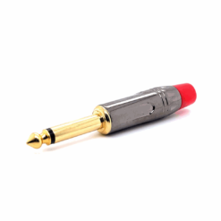 6.35mm Mono Male Connector (10mm OD) (Gun Nickel Red)