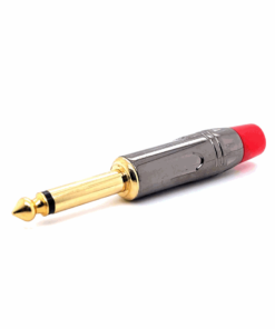 6.35mm Mono Male Connector (10mm OD) (Gun Nickel Red)
