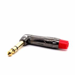 6.35mm Stereo Male Angle Connector (10mm OD) (Gun Nickel Red)