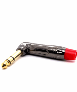 6.35mm Stereo Male Angle Connector (10mm OD) (Gun Nickel Red)