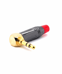 3.5mm Stereo Male Angle Connector (10mm OD) (Gun Nickel Red)