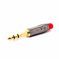 6.35mm Stereo Male Connector (Gun Nickel Red)