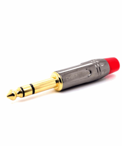 6.35mm Stereo Male Connector (Gun Nickel Red)