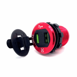 DC Power Socket QC 3.0 + Voltmeter (12V/24V DC 10A) (2 x USB 5V 2.1A)