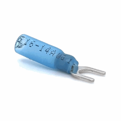 Heat Shrinkable Spade Terminal (SV2-5) (Blue) (Stud = 5.3mm) (OD 1.5-2.5mm2) (10-Pack)
