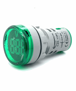 Voltmeter Panel Mount (22mm) (DC 5V - 60V) (Green) (LFP Battery Compatible)