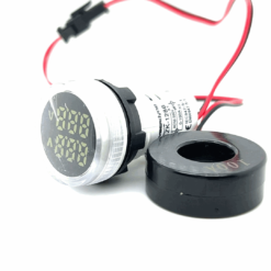 Voltmeter + Ammeter Panel Mount (22mm) (AC 50V - 500V / 0-100A) (White)