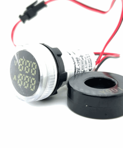 Voltmeter + Ammeter Panel Mount (22mm) (AC 50V - 500V / 0-100A) (White)