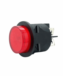 On/Off Push Button Red Illuminated Panel Mount Switch (250V / 16A DPST) (25mm)
