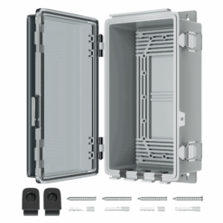 Electrical Transparent Junction Box + Components (225mm x 125mm x 110mm) (Waterproof)