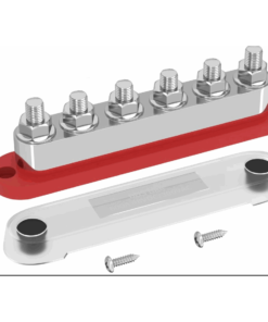 Bus Bar + Cover (6 x M10) (48V DC / 300V AC / 600A) (Red)