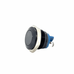 Metal Flat Head Push To Make Switch (250V / 3A) (Black)