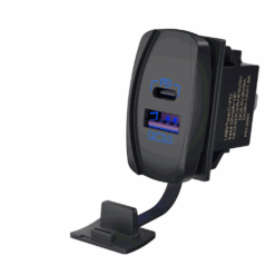 PD 3.0 & QC 3.0 Dual Port USB Rocker Switch Charger (12V/24V DC)