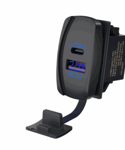 PD 3.0 & QC 3.0 Dual Port USB Rocker Switch Charger (12V/24V DC)