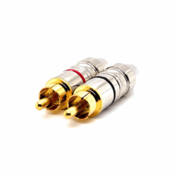 RCA Male Connector (Chrome / Gold) (5-6mm OD) (Price / Single Unit)