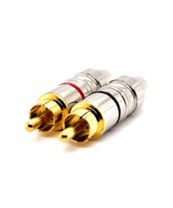 RCA Male Connector (Chrome / Gold) (5-6mm OD) (Price / Single Unit)