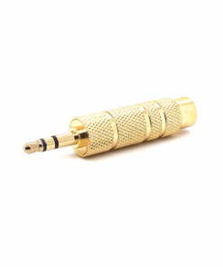 3.5mm Stereo Male to 6.35mm Stereo Female Adaptor (Gold)